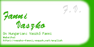 fanni vaszko business card