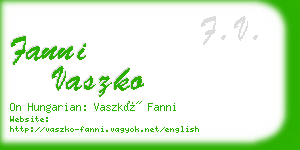 fanni vaszko business card